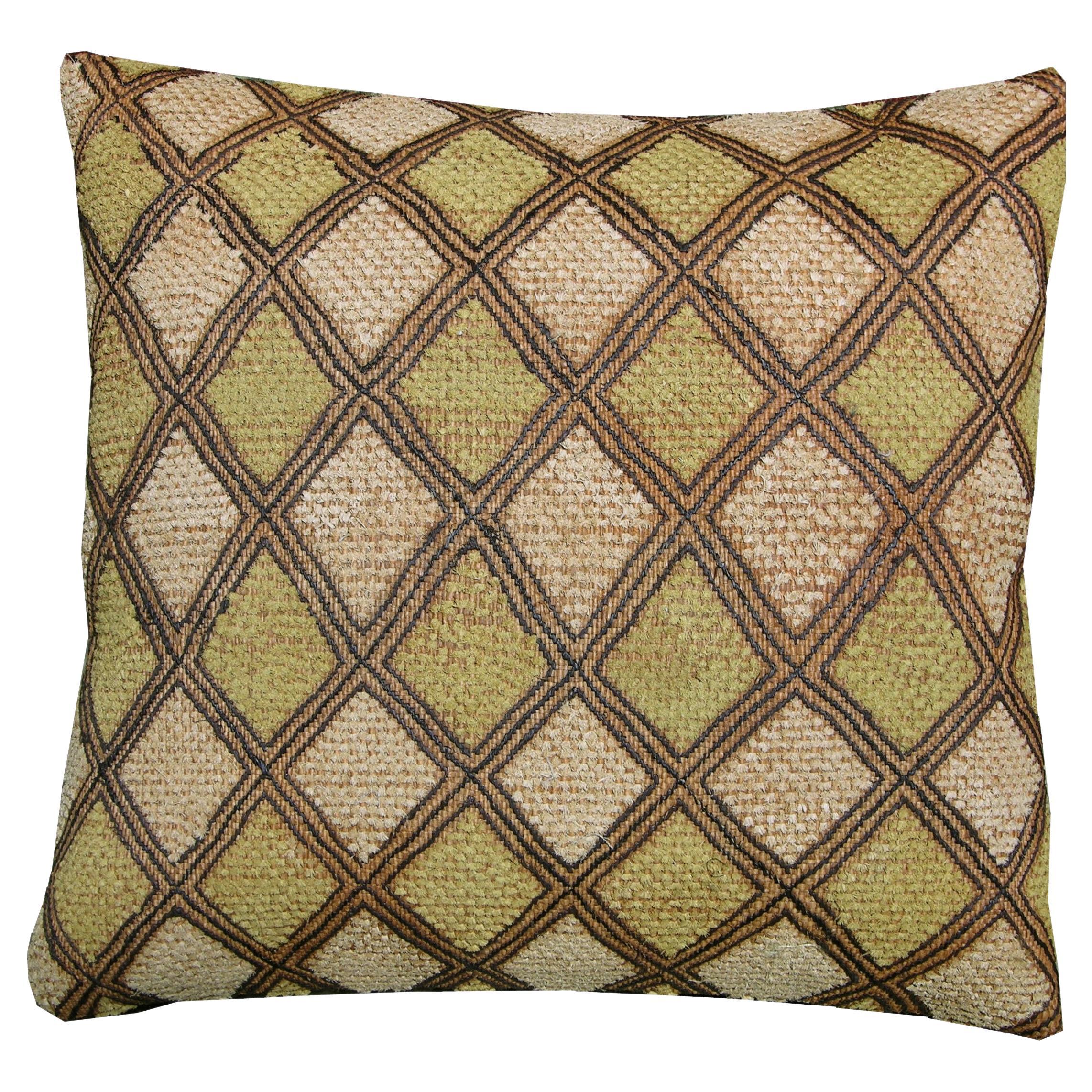 20th Century Antique Araffia Velvet Textile Pillow For Sale