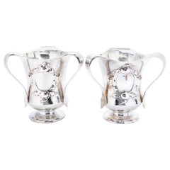 20th Century Antique Arts & Crafts Solid Silver Wine Coolers, c.1906