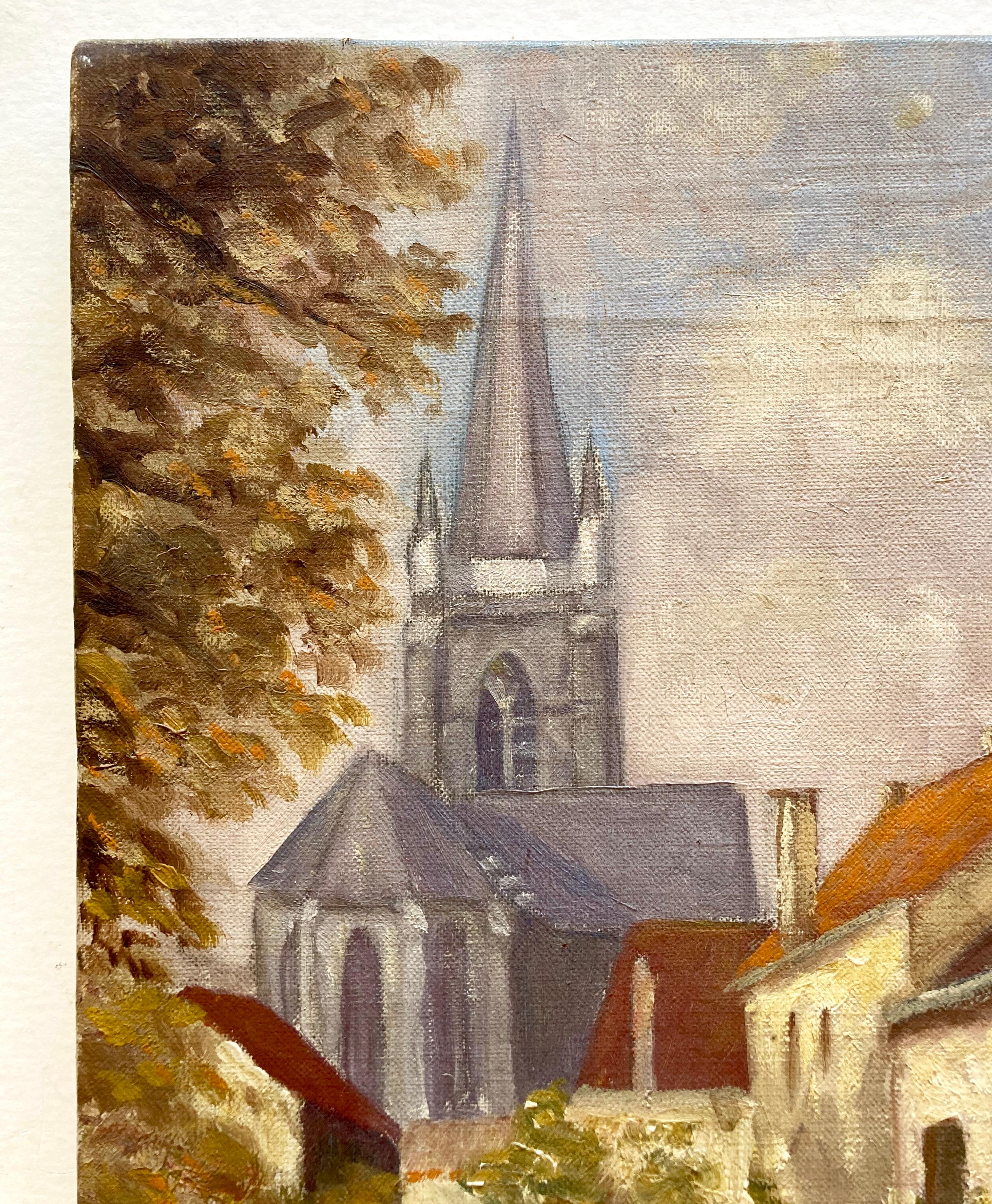 Pintura al óleo original belga del siglo XX firmada por O. Waterloos 1917 en Bueno estado para la venta en COLMAR, FR