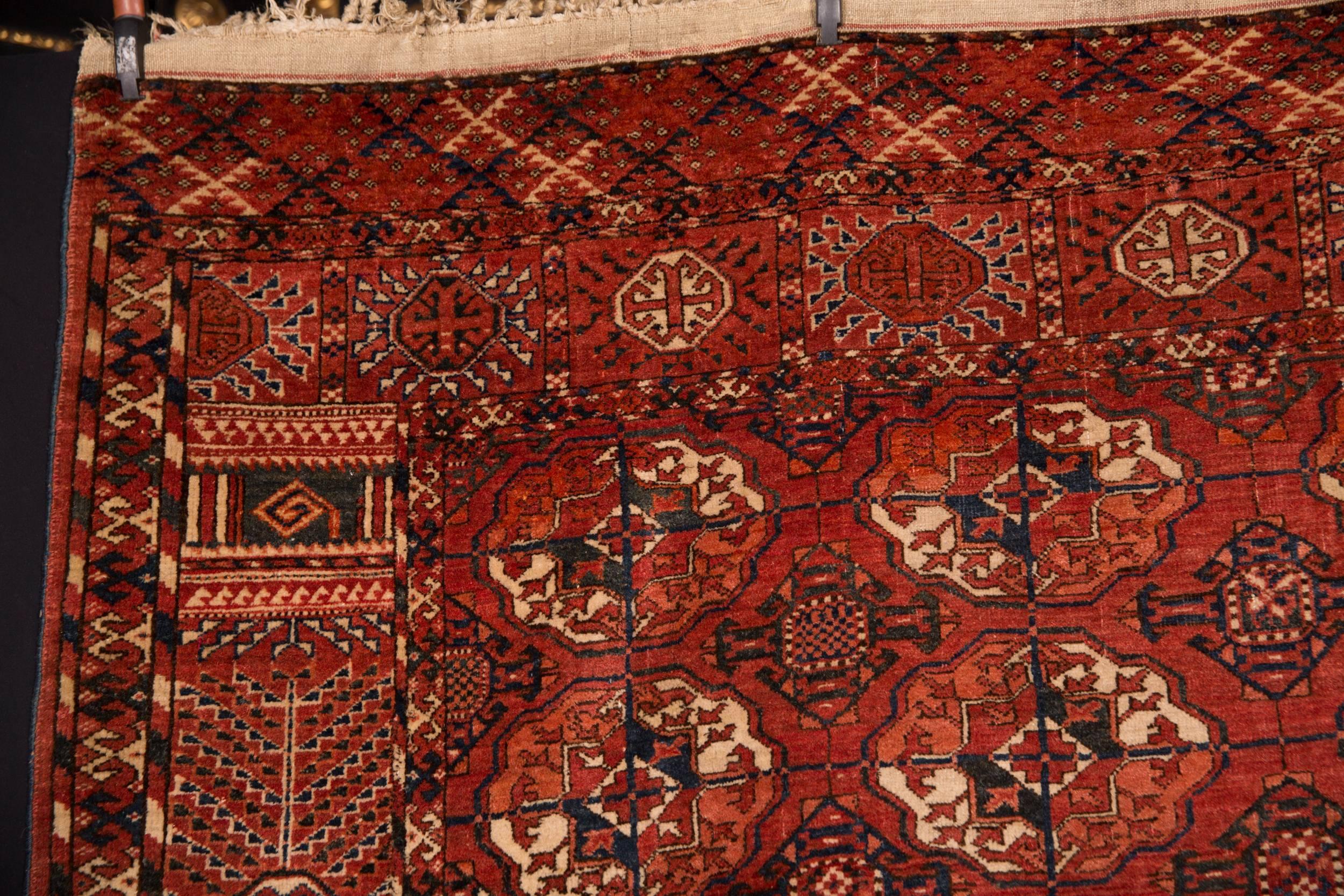 Hand-Knotted 20th Century Antique Buchara Carpet Rug