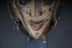 20th Century Antique Carved Wooden Face Mask, African Folk Art. Hangable.Decorat
