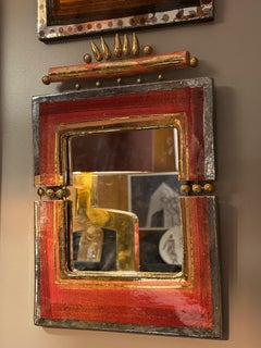 20th Century antique ceramic mirror by Georges Pelletier