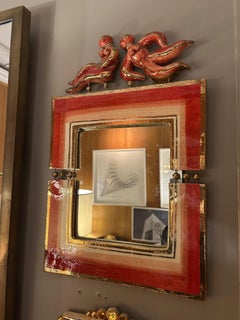 20th Century antique ceramic mirror by Georges Pelletier