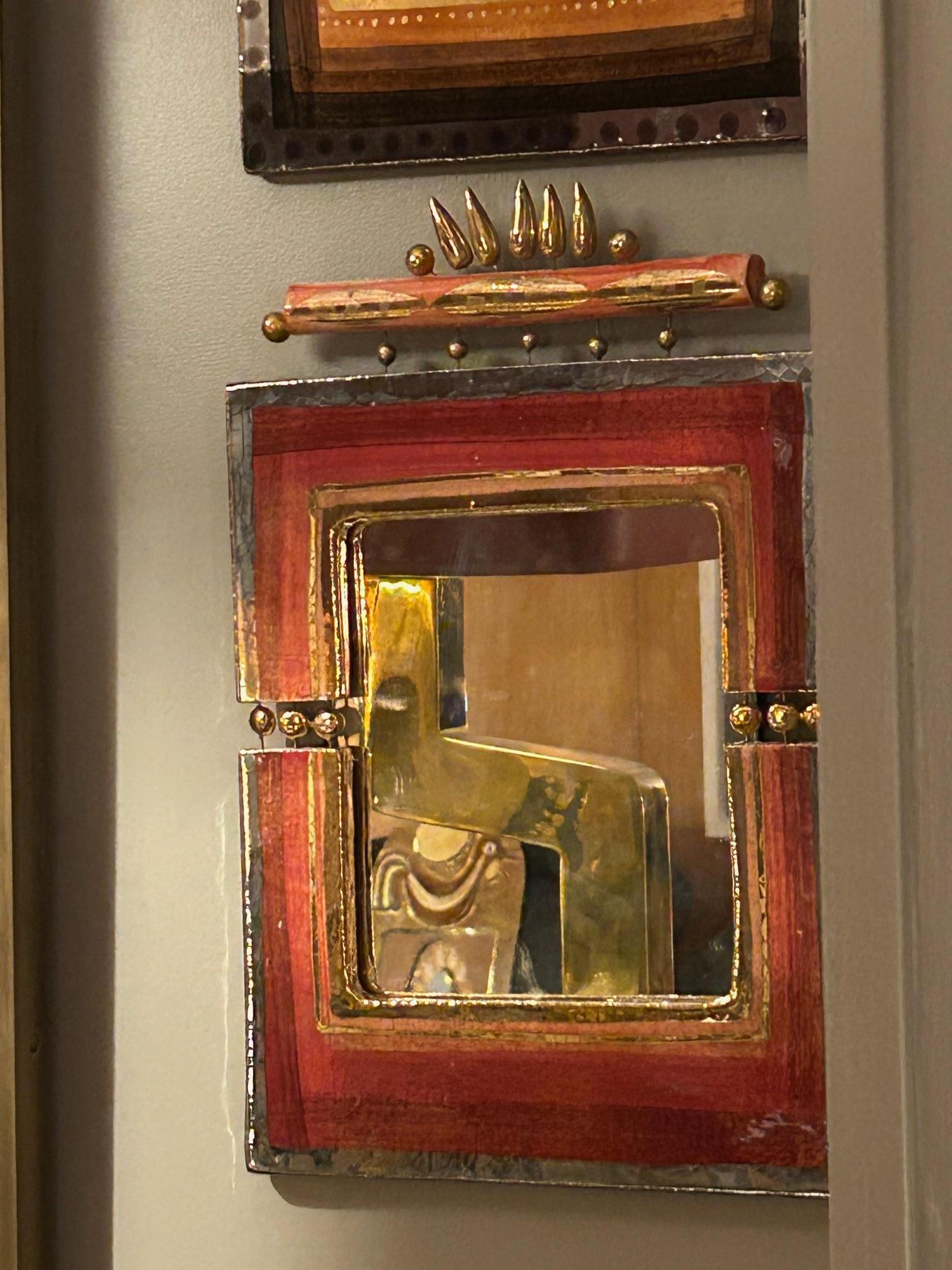 Doré Miroir en céramique antique du 20e siècle par Georges Pelletier en vente