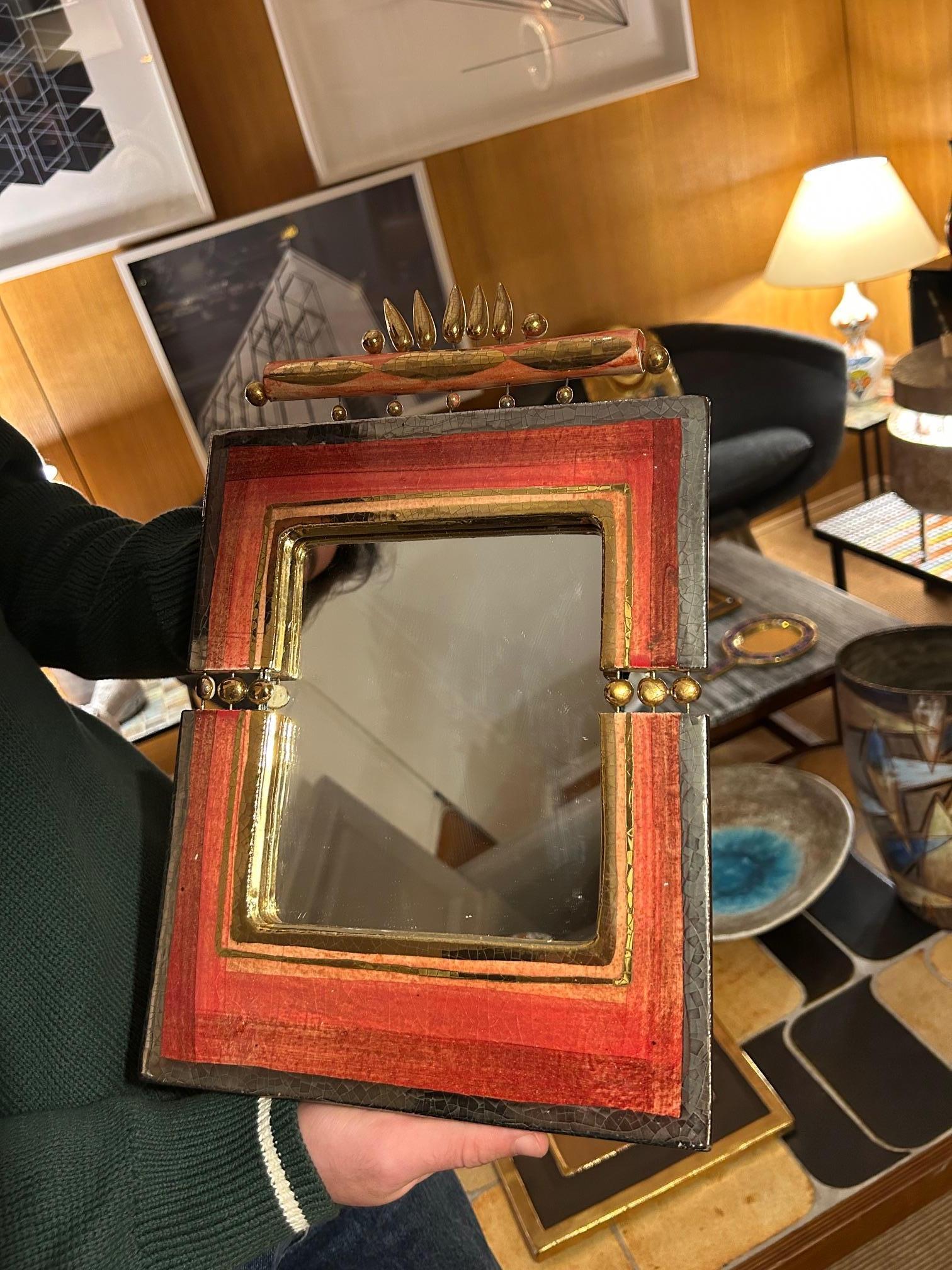 Céramique Miroir en céramique antique du 20e siècle par Georges Pelletier en vente