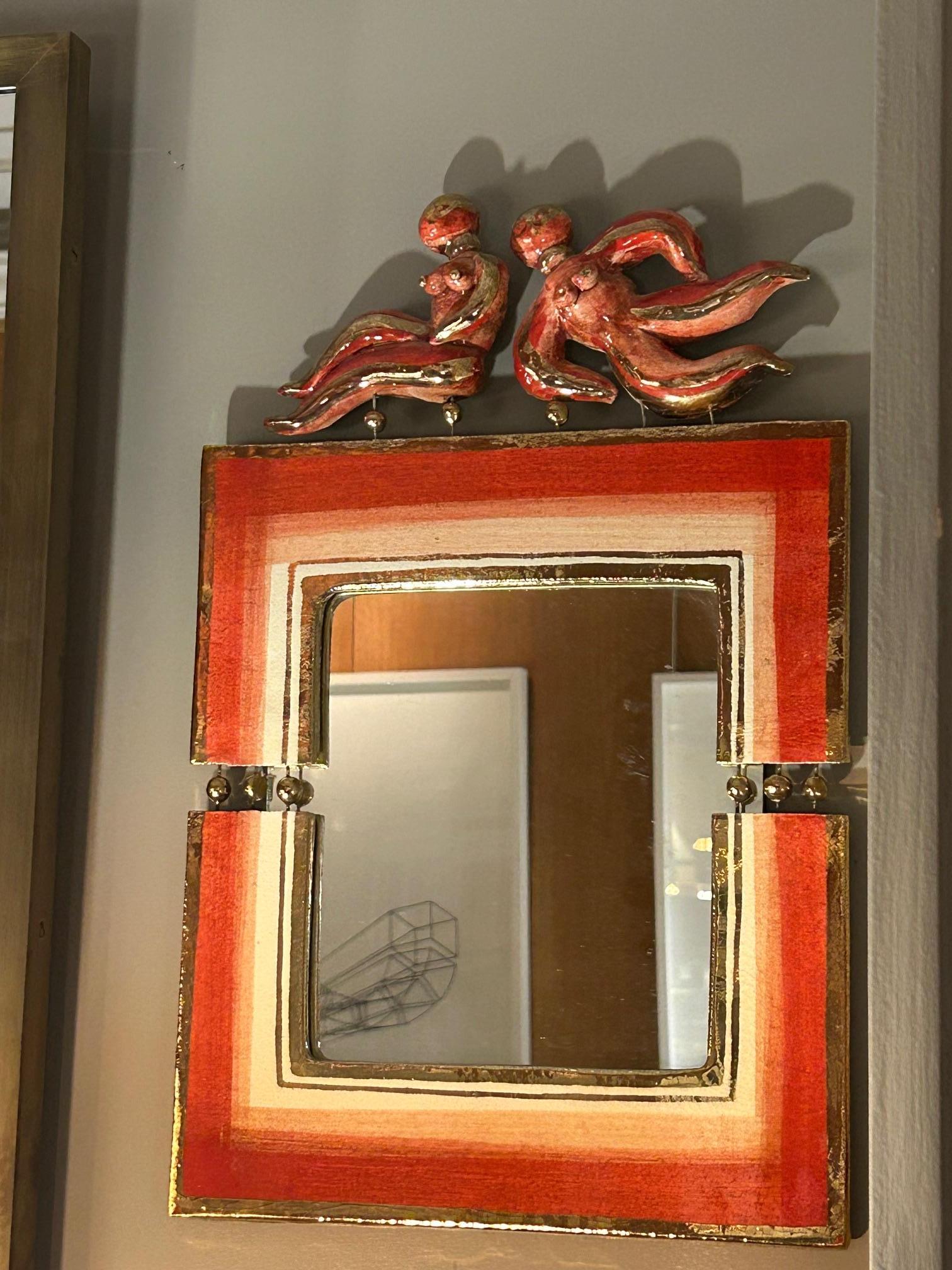 Céramique Miroir en céramique antique du 20e siècle par Georges Pelletier en vente