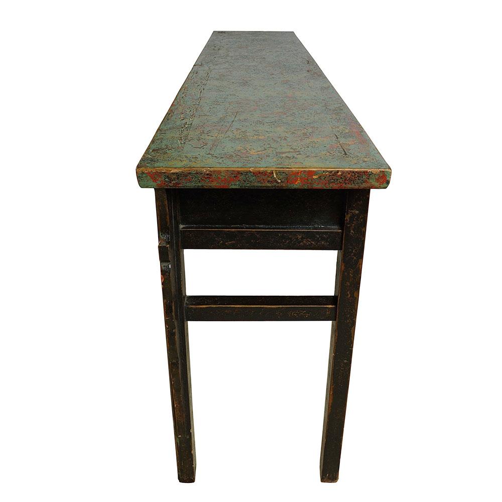 20th Century Antique Chinese 4 Drawers Lacquered Long Sofa Table/Console Table For Sale 4