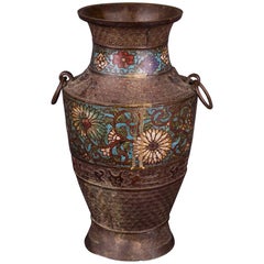 antike chinesische Cloisonné-Bronze-Vase des 20