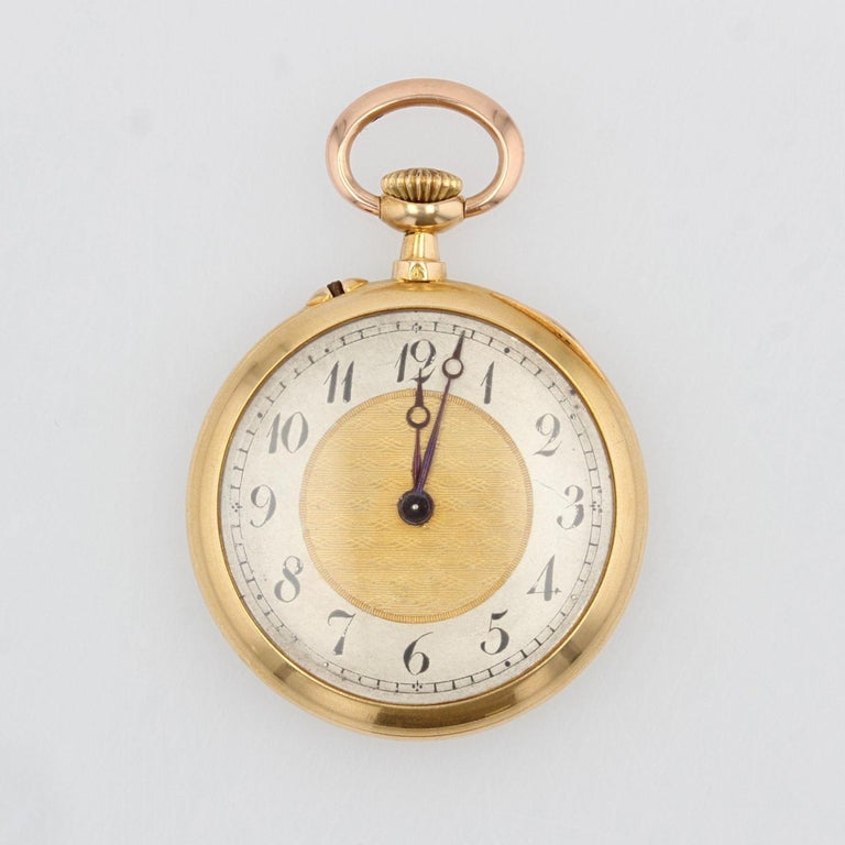 Belle Époque 20th Century Antique Diamond 18 Karat Yellow Gold Collar Watch For Sale