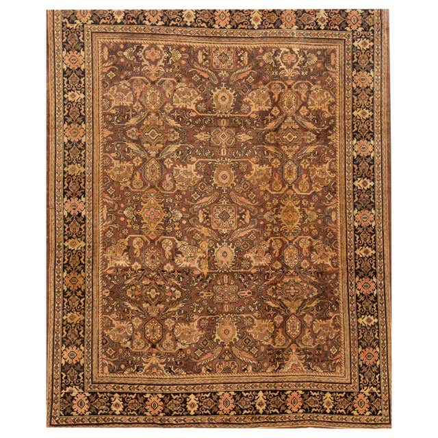 20th Century Antique Distressed Mahal Rug For Sale at 1stDibs