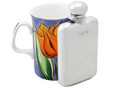 20th Century Antique Edwardian Sterling Silver Hip Flask, 1905