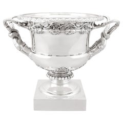 vase de style Warwick en argent sterling Edouardien antique du 20ème siècle