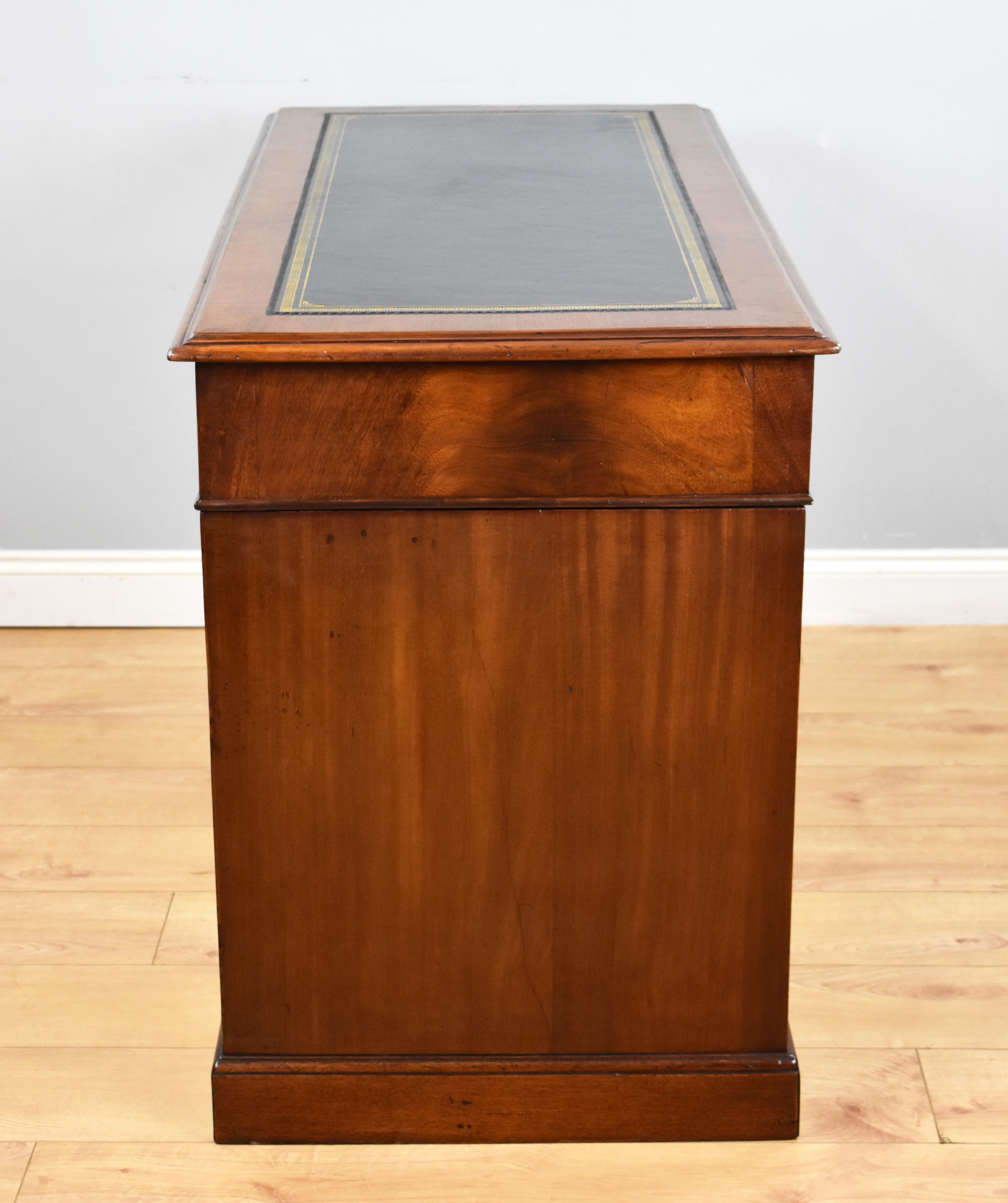20th Century Antique English Campaign Style Pedestal Desk 1