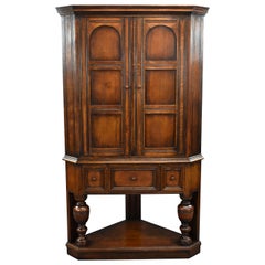 20th Century Antique English Jacobean Style Corner Cabinet by Liberty & Co.