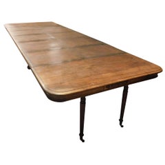20th Century Antique Extendable Table with Small Wheels