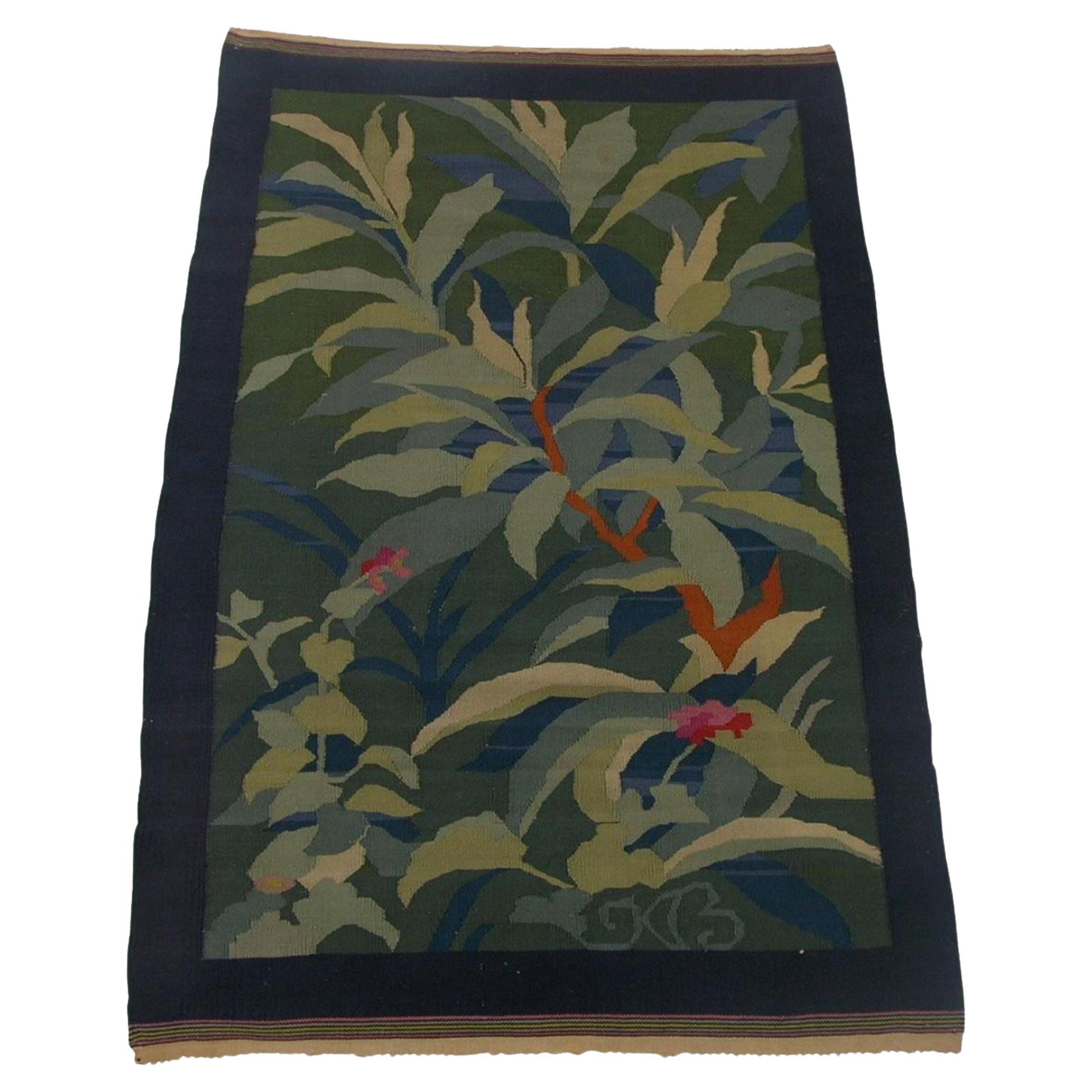 20th Century Antique Floral Swedish Rug For Sale