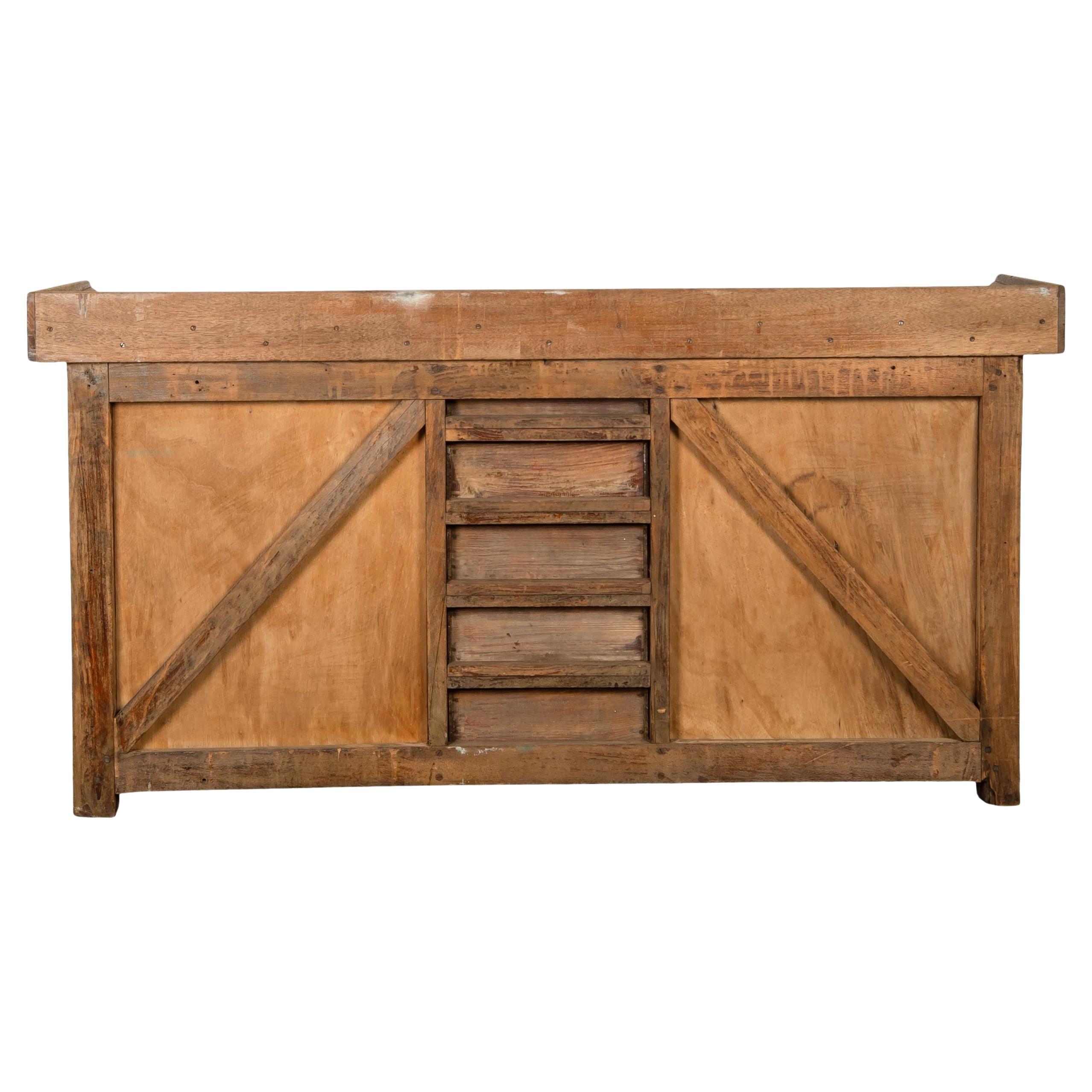 20th Century Antique French Counter With Drawers