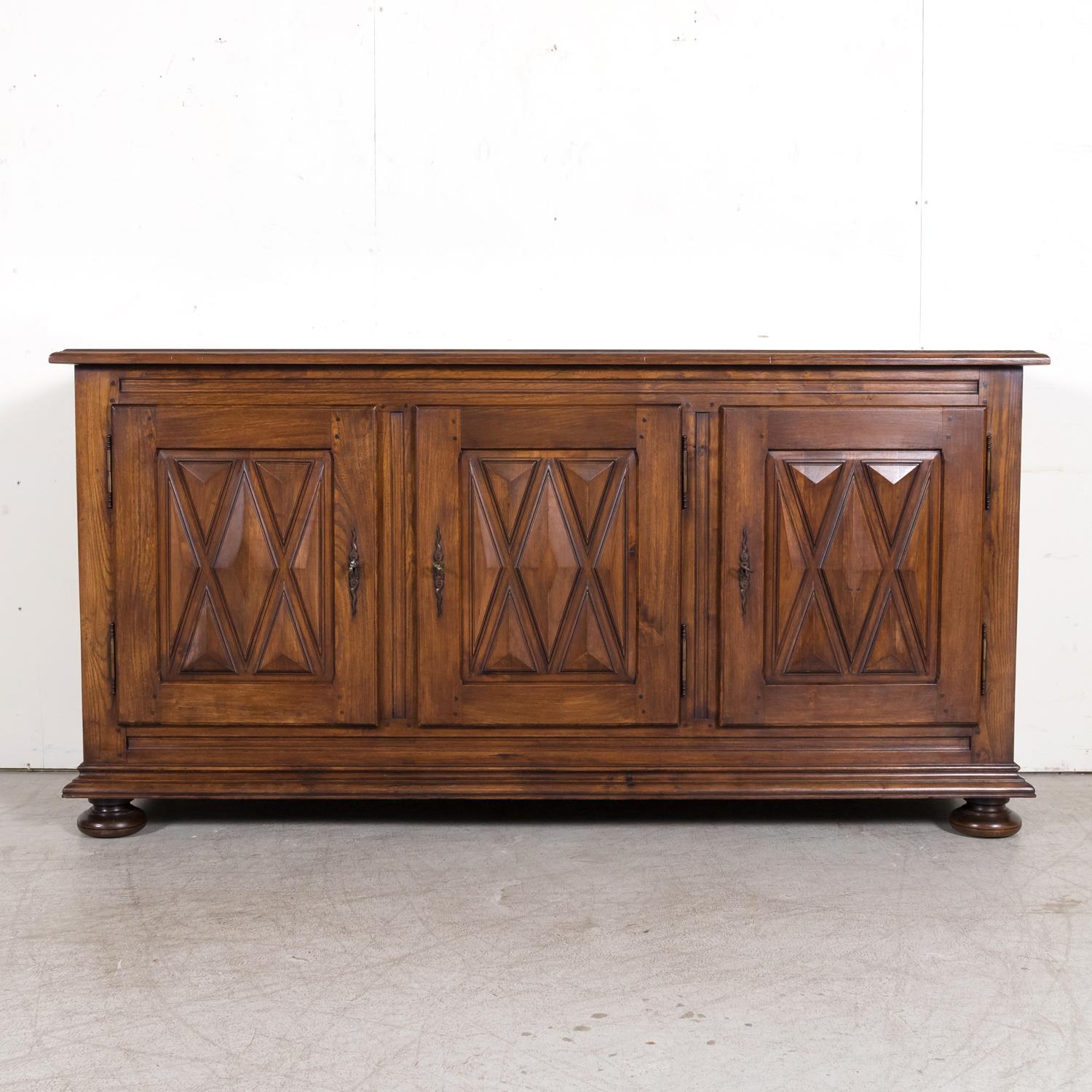 Early 20th Century 20th Century Antique French Country Louis XIII Style Chestnut Enfilade Buffet