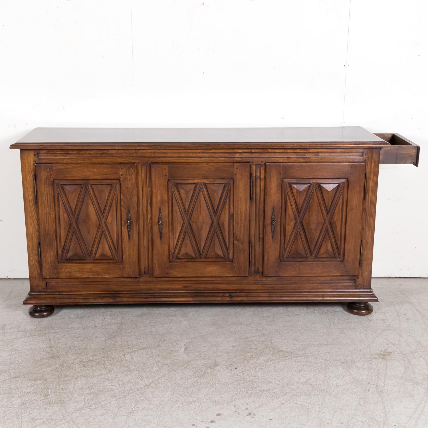 20th Century Antique French Country Louis XIII Style Chestnut Enfilade Buffet 1