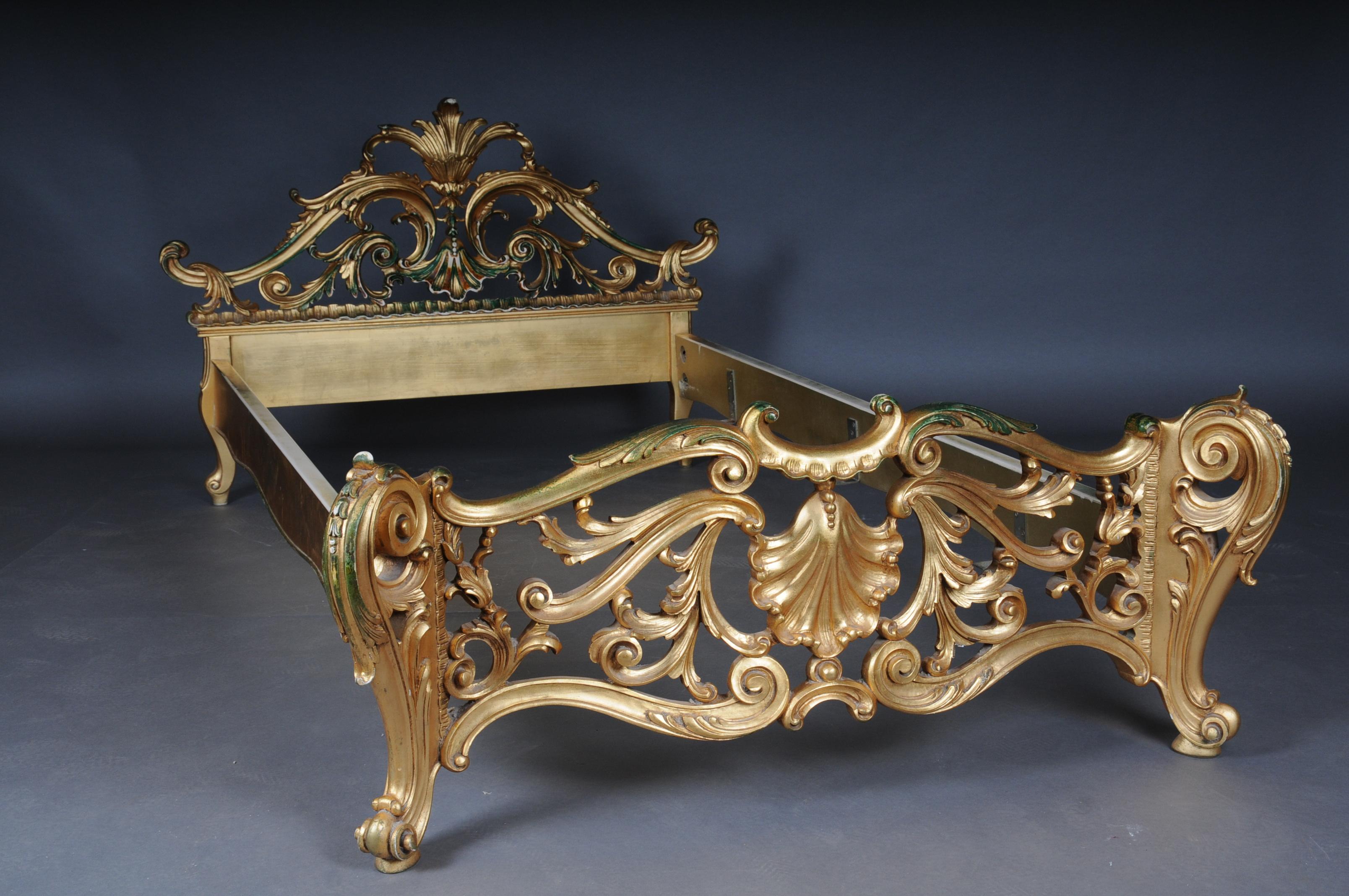 20th Century Antique French Louis XV Bed, Gold, Rococo For Sale 6