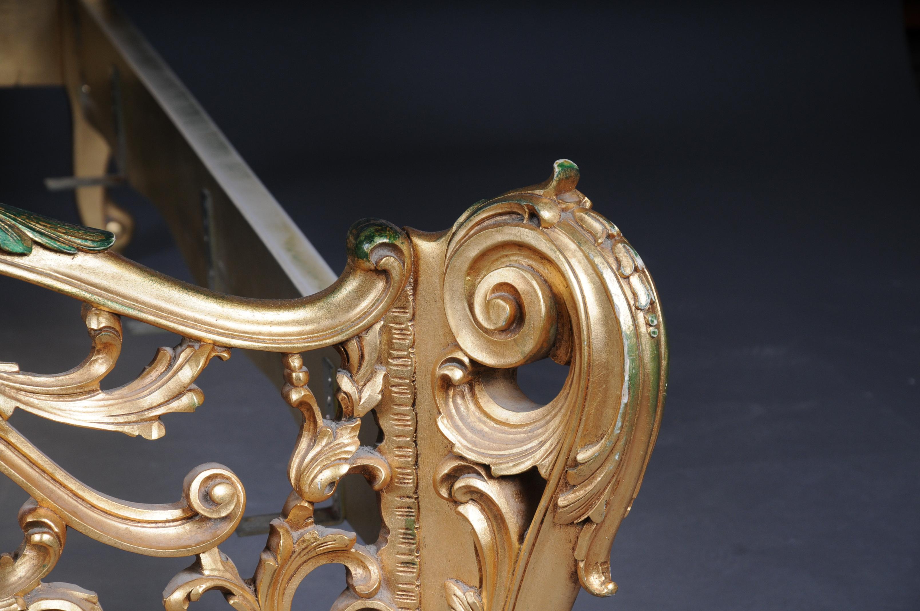 Antikes französisches Louis-XV-Bett des 20. Jahrhunderts, Gold, Rokoko im Angebot 2