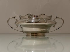 20th Century Antique Geo V Sterling Silver Flower Bowl Sheff 1926 Walker & Hall