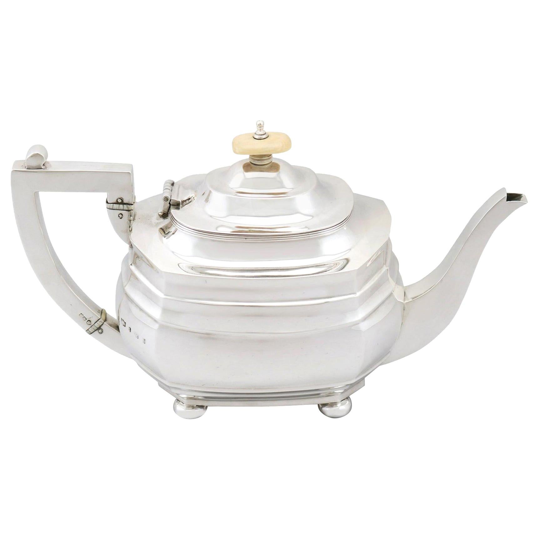 20th Century Antique George V English Sterling Silver Teapot