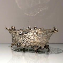 20th Century Antique George V Large Sterling Silver Dish London 1910 W Comyns