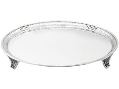 Antique George V Sterling Silver Salver by Thomas Bradbury