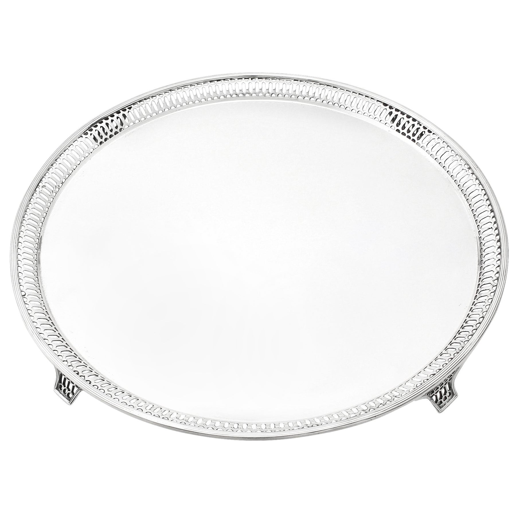 Antikes Sterlingsilber-Tablett von Thomas Bradbury & Sons, George V., 20. Jahrhundert