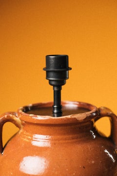 20th-Century Antique Glazed Turkish Ceramic Table Lamp