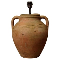 20th Century Antique Hand-crafted Turkish Terracotta Pot Table Lamp