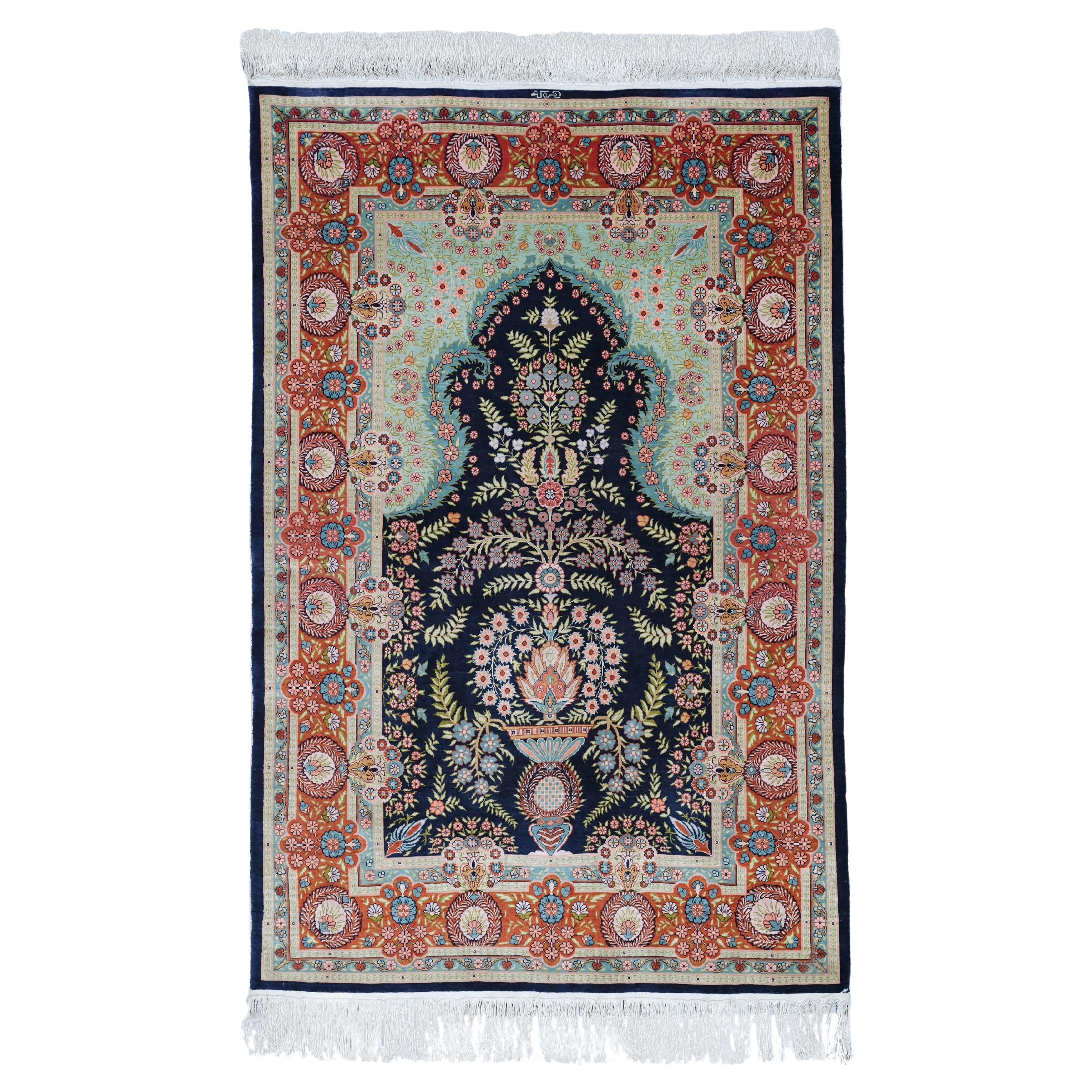 20th Century Antique Hereke Silk Rug - Antique Turkish Rug For Sale