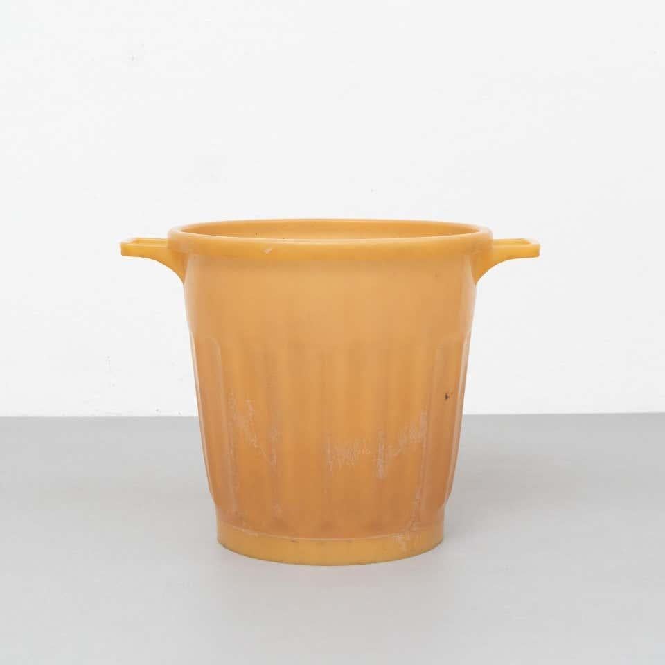20th Century antique paper bin.  By unknown manufacturer, Italy.    In original condition, with minor wear consistent with age and use, preserving a beautiful patina.    Materials:  Plastic    Dimensions:  D 48 cm X W 62 cm x H 46 cm.