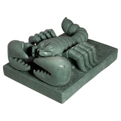 20th Century Antique Jade Lobster Sculpture from China