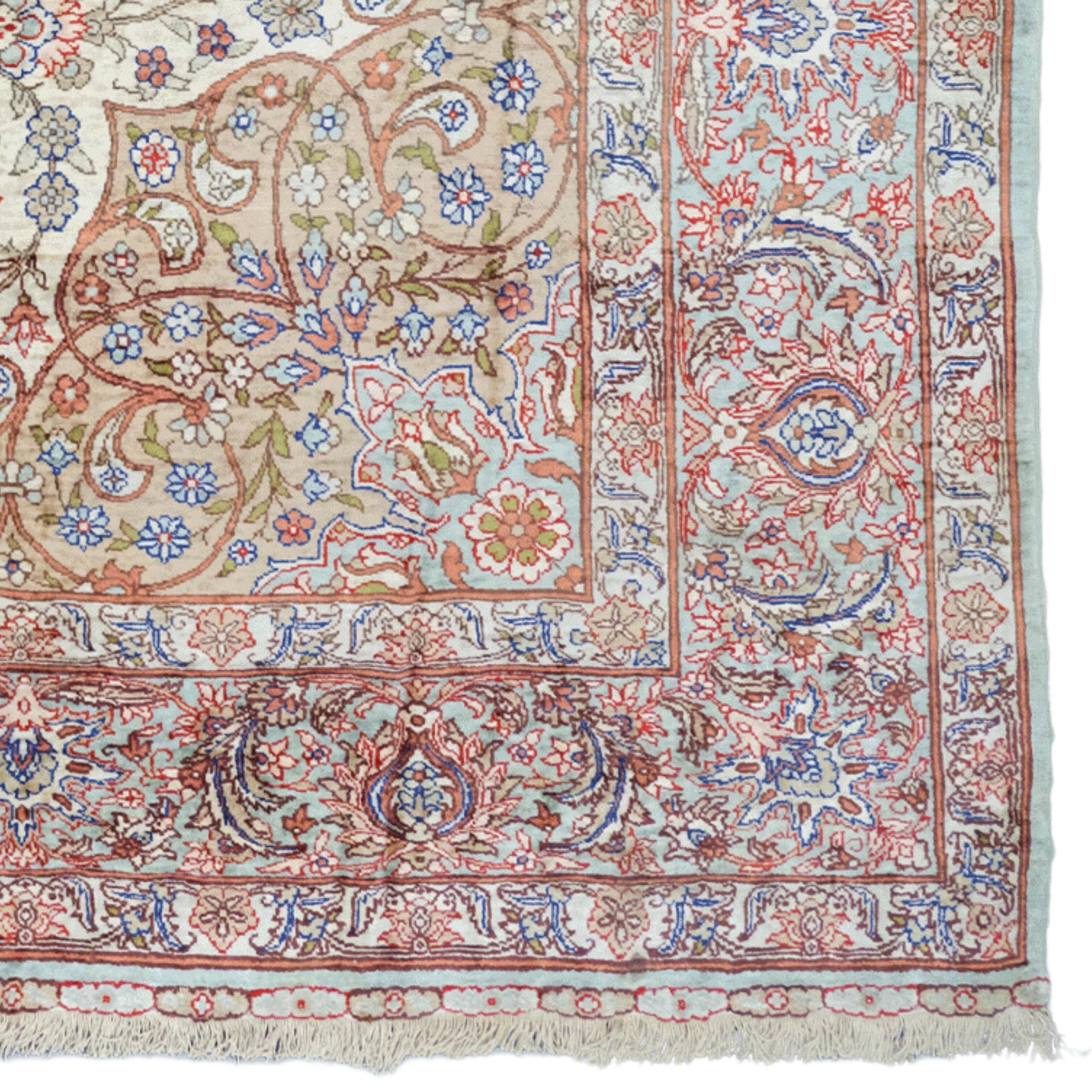 20th Century Antique Kayseri Silk Rug - Antique Turkish Rug, Silk Rug For Sale 2