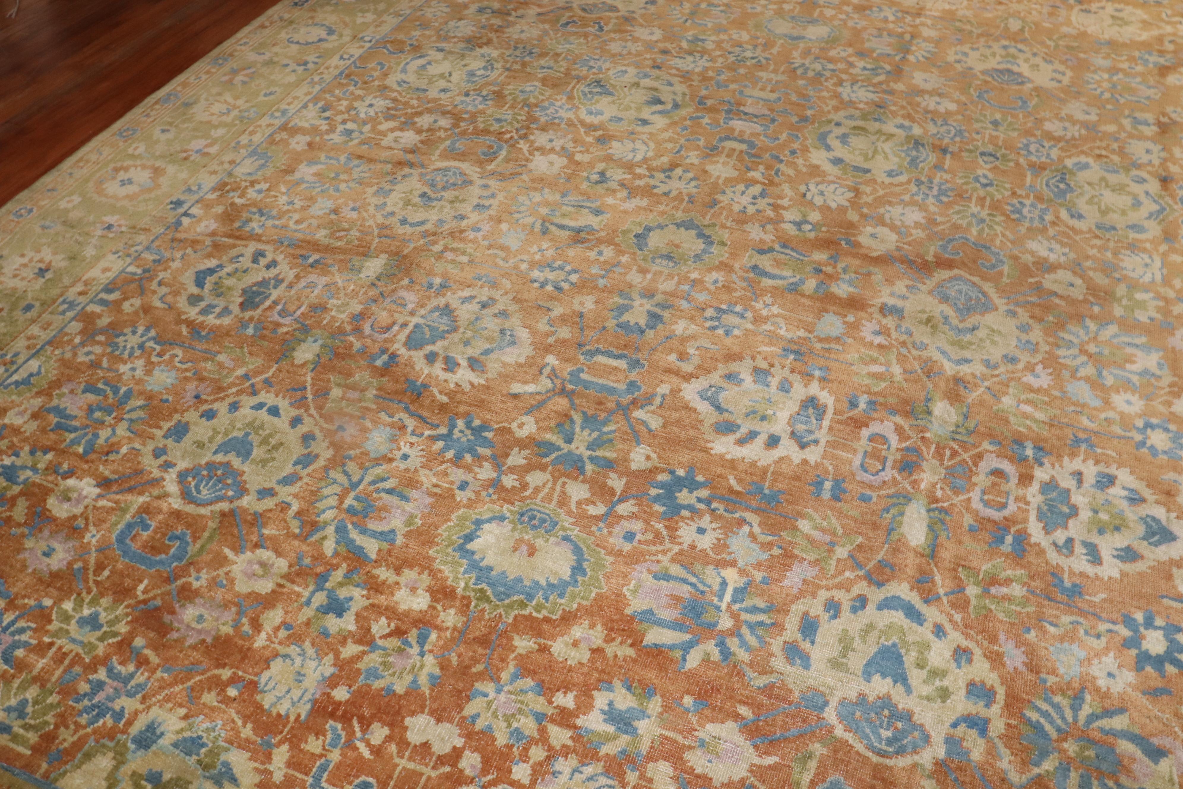 Wool  20th Century Antique Large Chinese Carpet For Sale