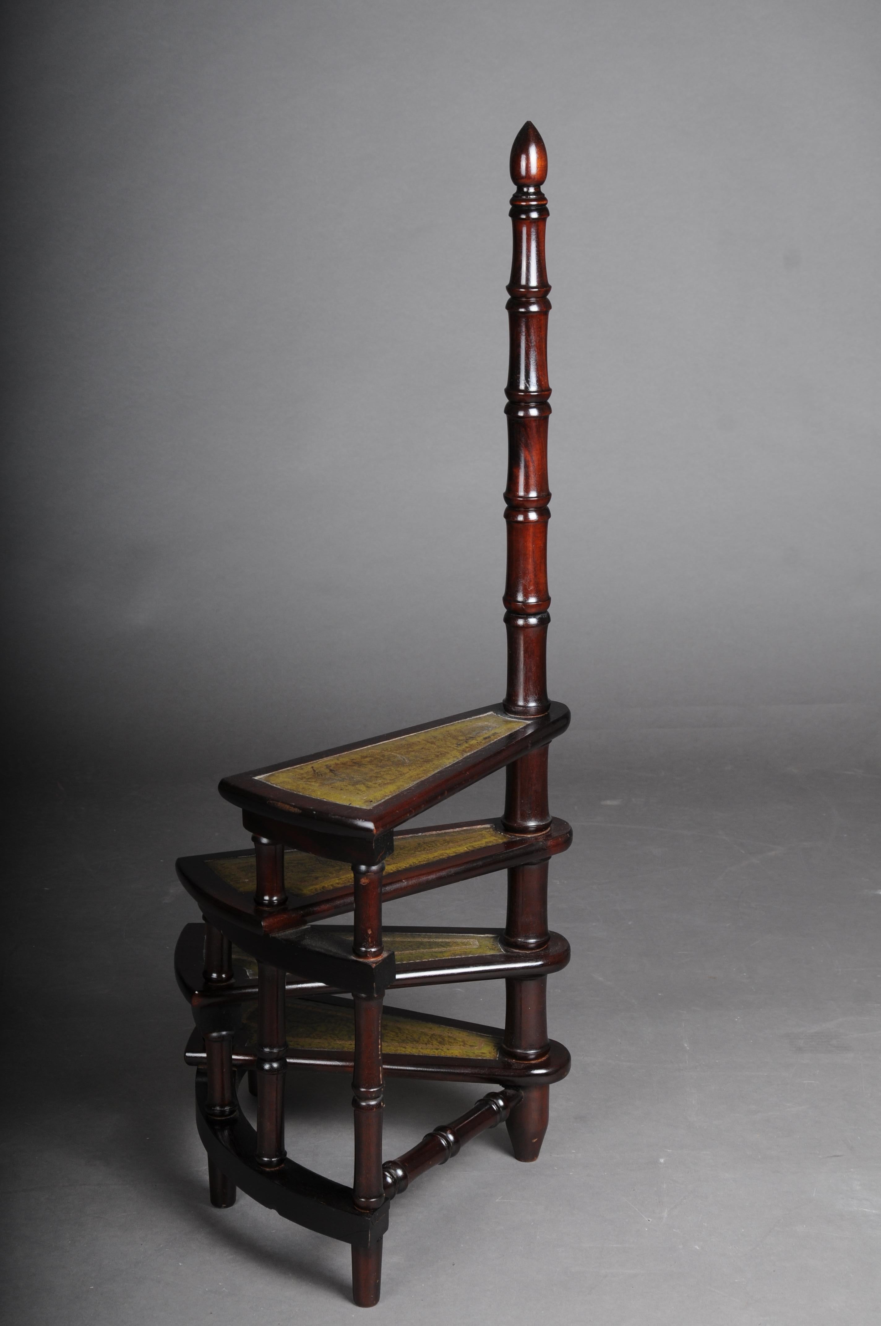 20th Century Antique Library Ladder/Step Ladder, Dark Mahogany England 3