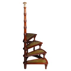 20th Century Vintage Library Ladder/Step Ladder, Mahogany England