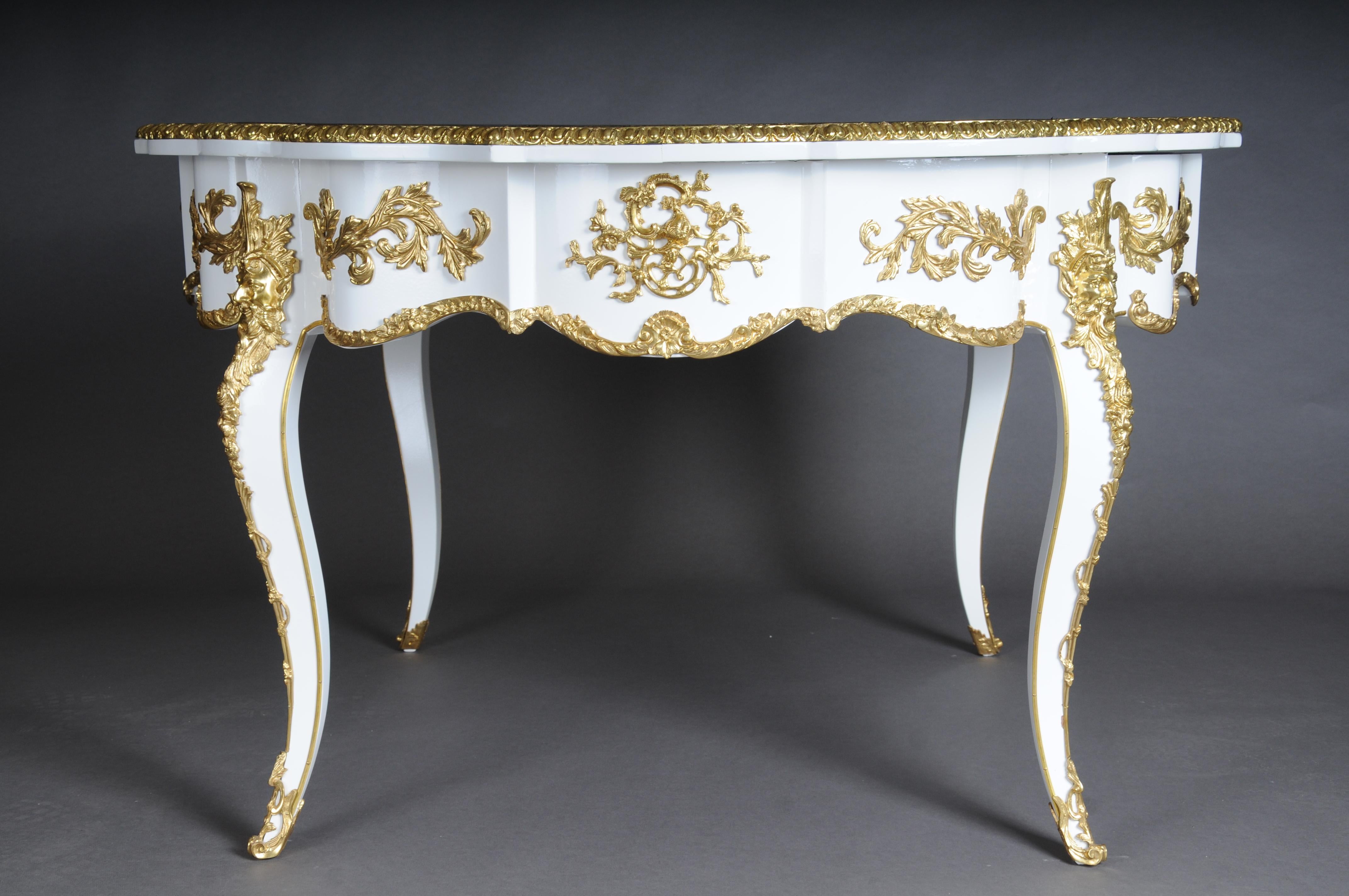 Siglo XX Antique Louis XV Style French Salon Table Bronzed siglo XX en venta
