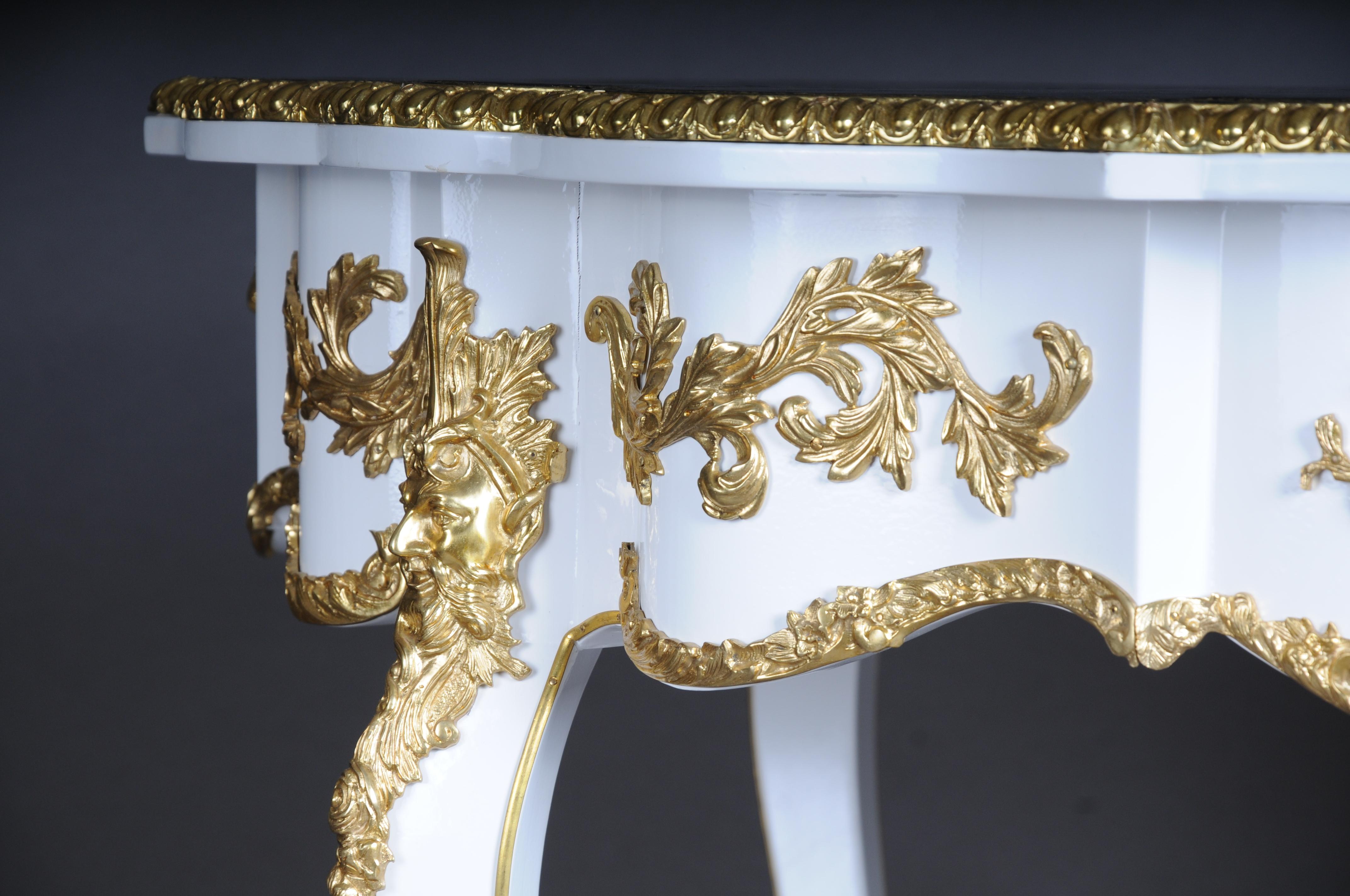 Siglo XX Antique Louis XV Style French Salon Table Bronzed Madera curvada en venta