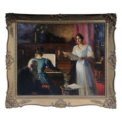 Pittura ad olio musicale antica del XX secolo Carl Friedrich Koch
