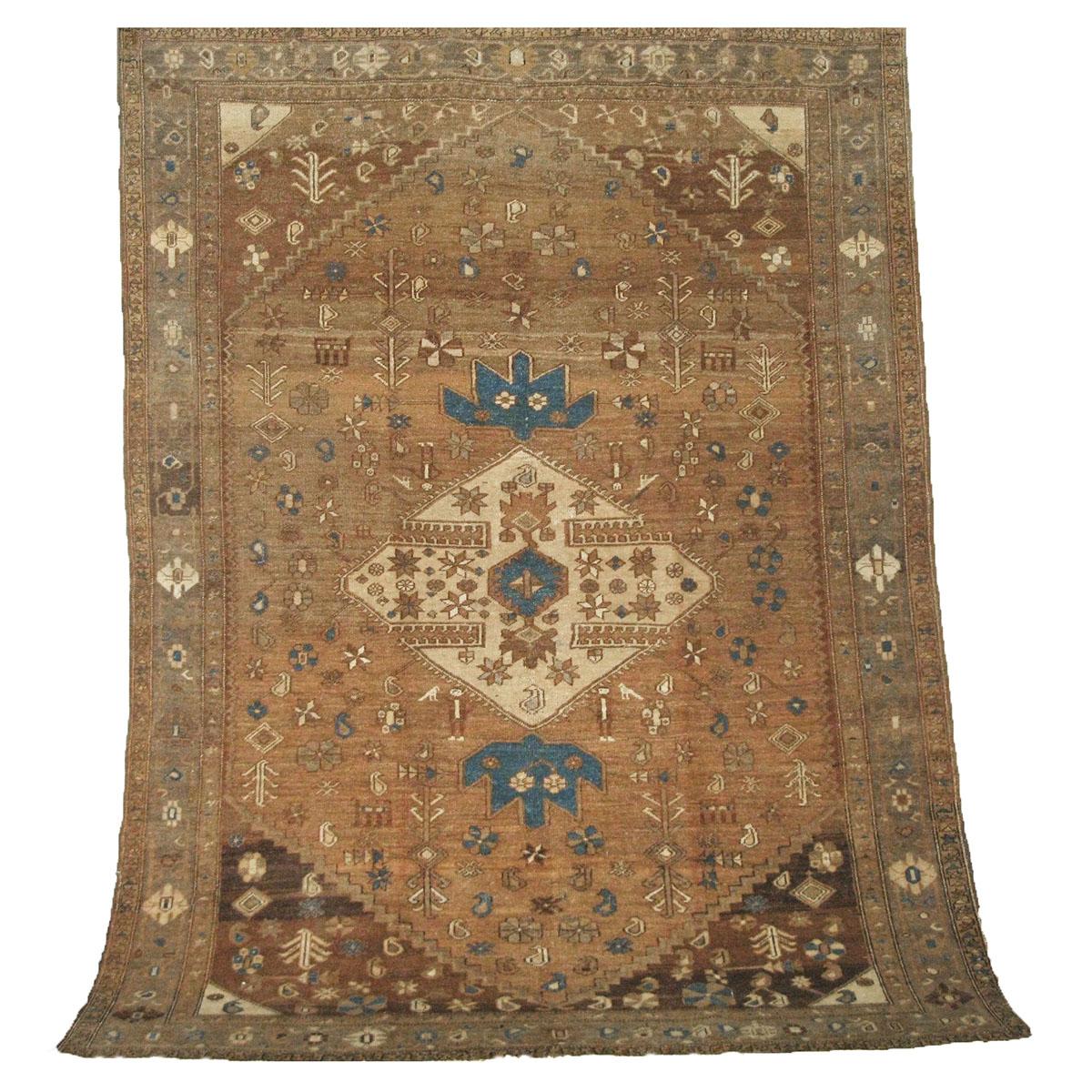 Ashly Fine Rugs presents an original Antique Persian Heriz area rug. Made with all vegetable-dyed, handspun wool and entirely handwoven. The pile of the rug is 1/4