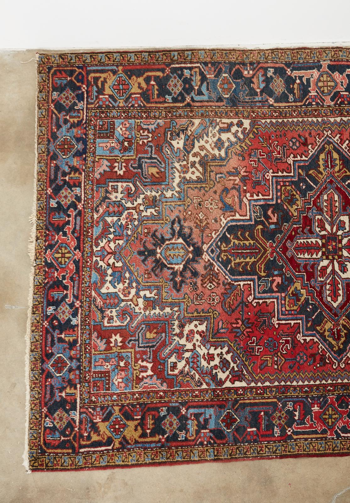 Heriz Serapi 20th Century Antique Persian Heriz Carpet