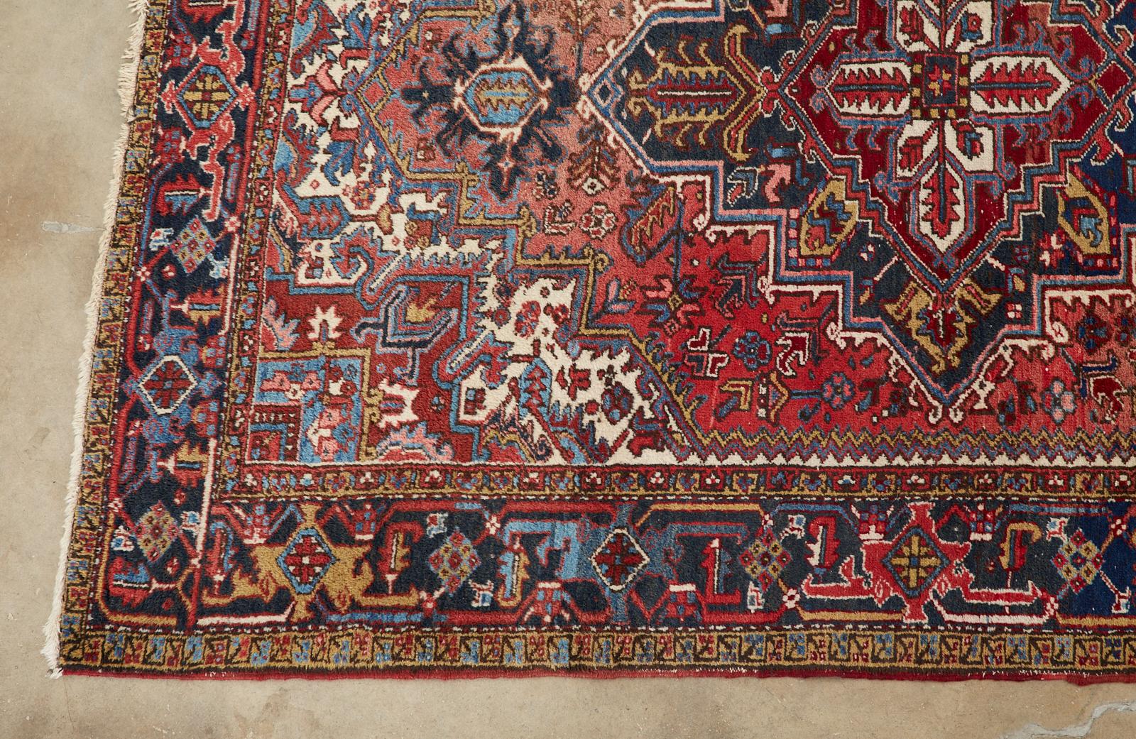 Wool 20th Century Antique Persian Heriz Carpet
