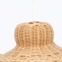 20th Century Antique Rattan Ceiling Lamp