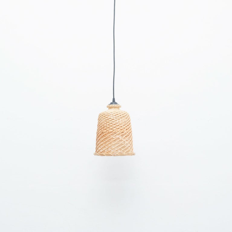 20th Century Antique Rattan Ceiling Lamp For Sale at 1stDibs