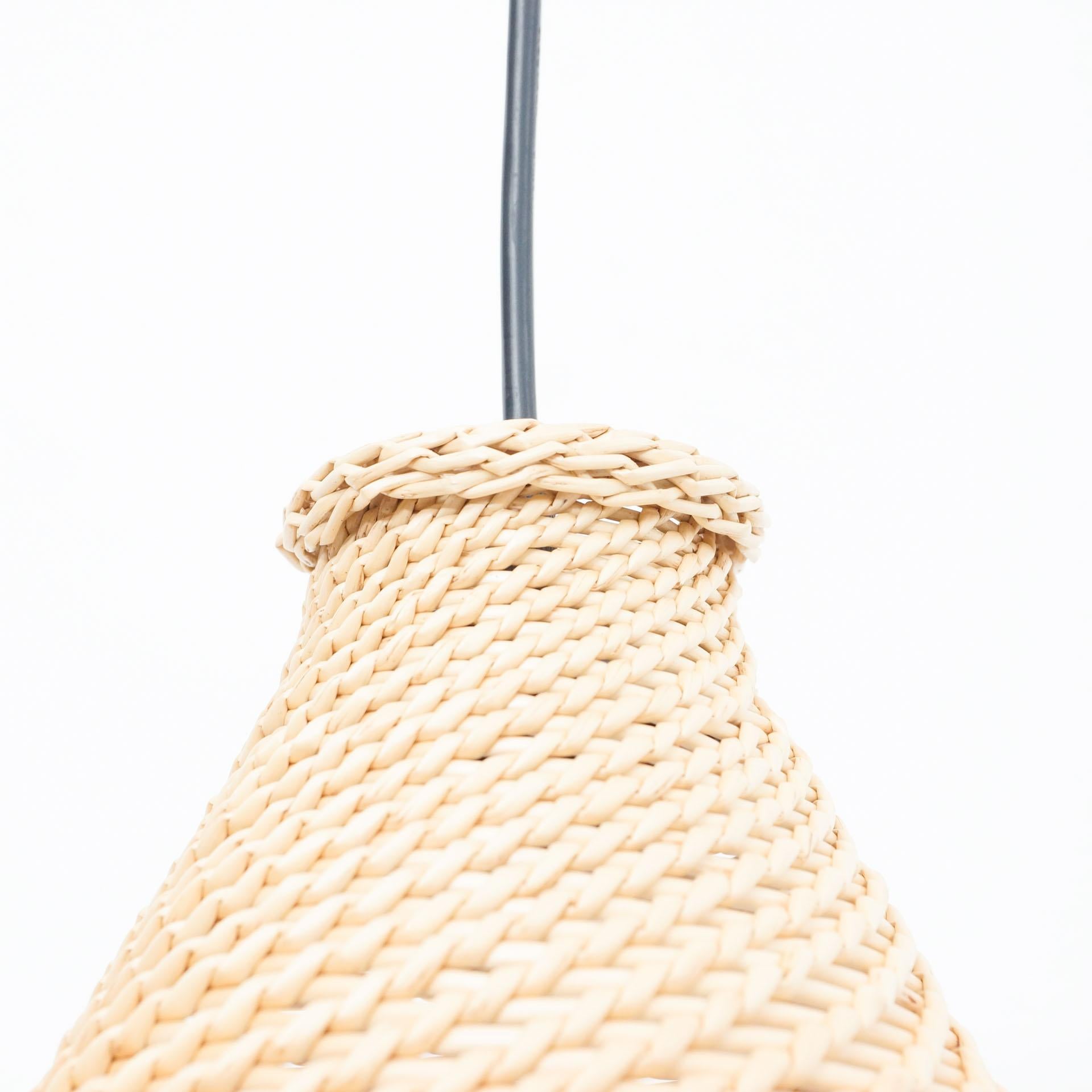 20th Century Antique Rattan Ceiling Lamp In Good Condition In Barcelona, Barcelona