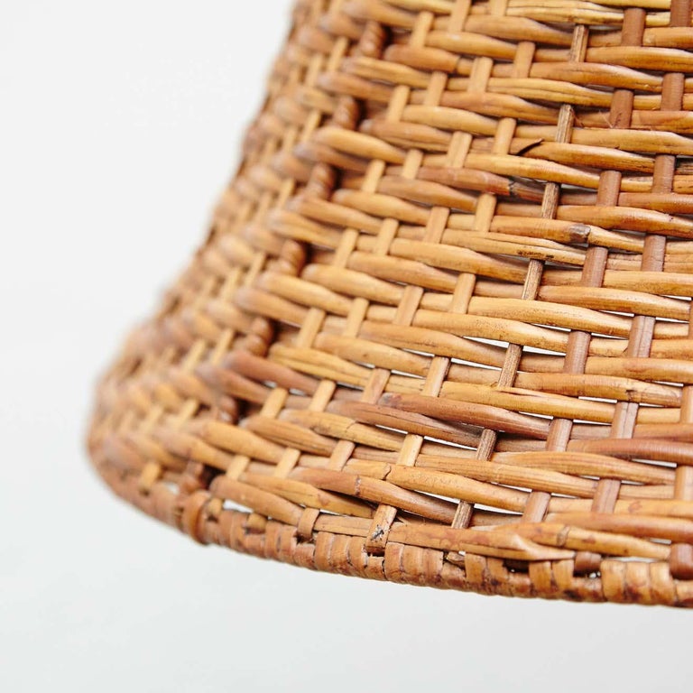 20th Century Antique Rattan Ceiling Lamp For Sale at 1stDibs