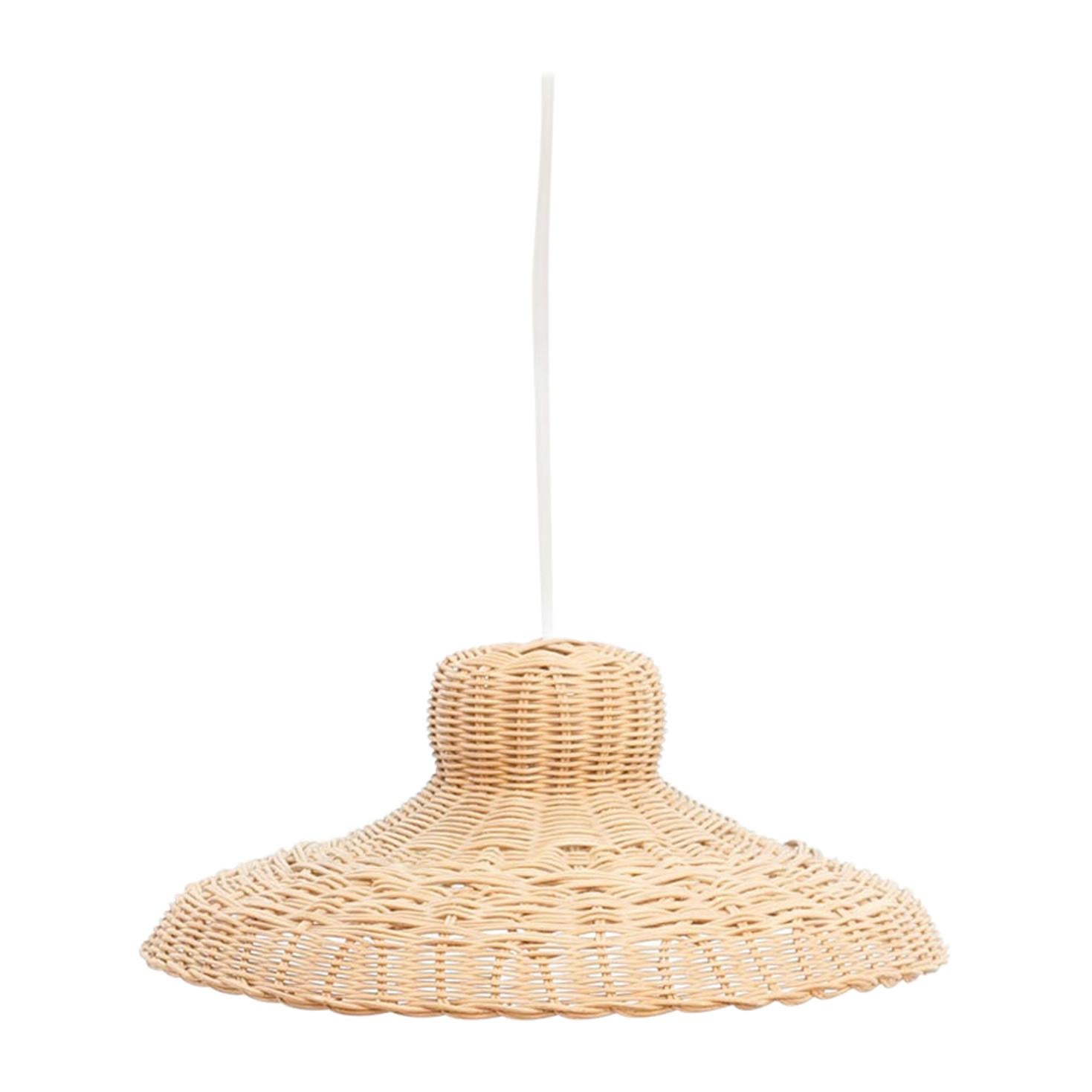 20th Century Antique Rattan Ceiling Lamp